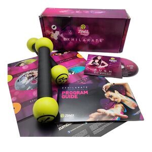 Zumba Fitness Exhilarate Body Shaping System 5 DVDs, Hand Weight Toning Sticks